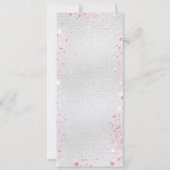 結婚のシルバーピンク花模様のメニューカード 招待状 (裏面)