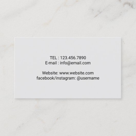 結婚のシンガー&ギタリストタイポグラフィ 名刺 (裏面)