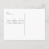 結婚のシンプルお洒落とモダンB/W日付の保存 ポストカード (裏面)