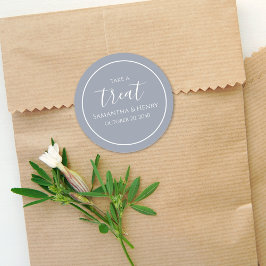 結婚のシンプルほこりっぽい青い書道台本の扱い ラウンドシール