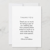 結婚のシンプルエレガント文字と画像 サンキューカード (裏面)