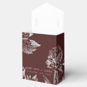 結婚のシンプルフローラモダンシルバー・ブルゴーニュ フェイバーボックス (オープン)