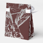 結婚のシンプルフローラモダンシルバー・ブルゴーニュ フェイバーボックス (裏面サイド)