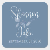 結婚のシンプルミニマルフローラカスタム スクエアシール (正面)