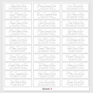 結婚のシンプルモダンChic Guest Names & Address シール