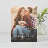 結婚のシンプル写真テンプレート セーブザデート (スタンド正面)