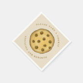 結婚のシンプル可愛いデザートチョコレートチップクッキー スタンダードカクテルナプキン (角)
