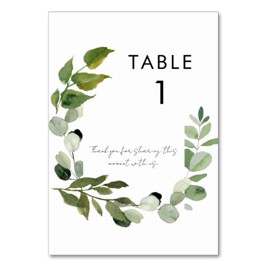 結婚のシンプルFoodカスタム Message Table Number テーブルナンバー (正面)