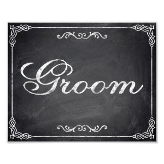 結婚のシンボルや象徴- chalkboard - Groom - フォトプリント
