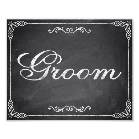 結婚のシンボルや象徴- chalkboard - Groom - フォトプリント (正面)