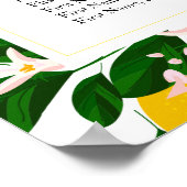 結婚のシーティングウェルカムバナーレモンイエロー ポスター (角)