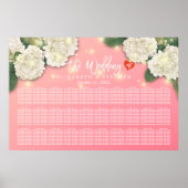 結婚のシーティンググラフシックあじさい座り文字灯 ポスター (正面)