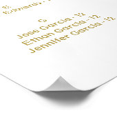 結婚のシーティングチャート金ゴールドバウンススクリプト ポスター (角)