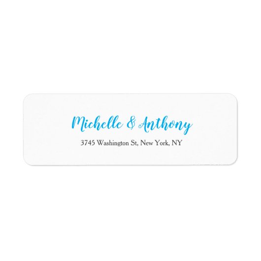 結婚のスクリプエレガントトクリエイティブスカイブルーホワイト ラベル (正面)