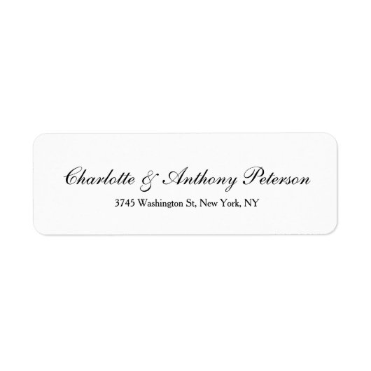 結婚のスクリプエレガントトクリエイティブ白黒ファミリ ラベル (正面)