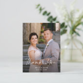 結婚のスクリプエレガントト写真ありがとうポストカード ポストカード (スタンド正面)