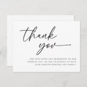 結婚のスクリプトサンキューカード感謝していがメッセージ ポストカード (正面/裏面)