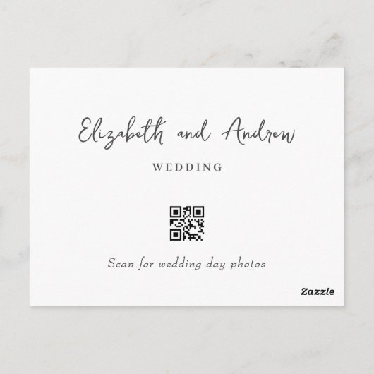 結婚のスクリプトサンキューカード感謝していがメッセージ ポストカード (裏面)