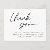 結婚のスクリプトサンキューカード感謝していがメッセージ ポストカード (正面)