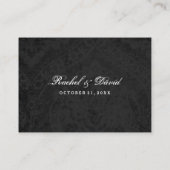 結婚のスケルトンブラック&グレーハート座席表 プレイスカード (裏面)