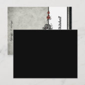 結婚のスケルトンGRAY ADD NAME折り畳み座席表 ポストカード (正面/裏面)