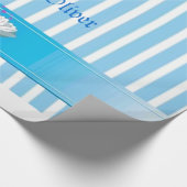 結婚のストライプアクア ラッピングペーパー (角)