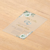 結婚のスペインの環結婚は アクリル招待状 (レイダウン)