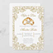 結婚のスペインの環結婚は 招待状 (正面/裏面)