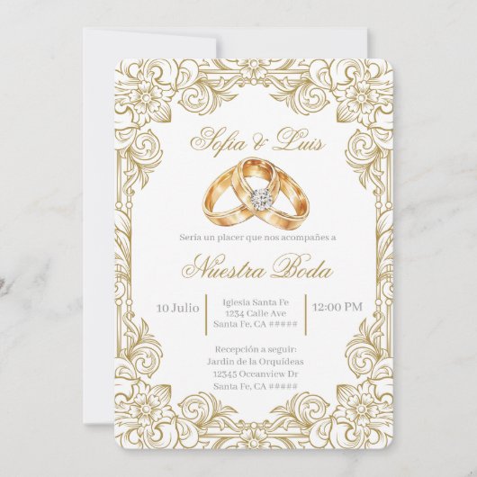 結婚のスペインの環結婚は 招待状 (正面)
