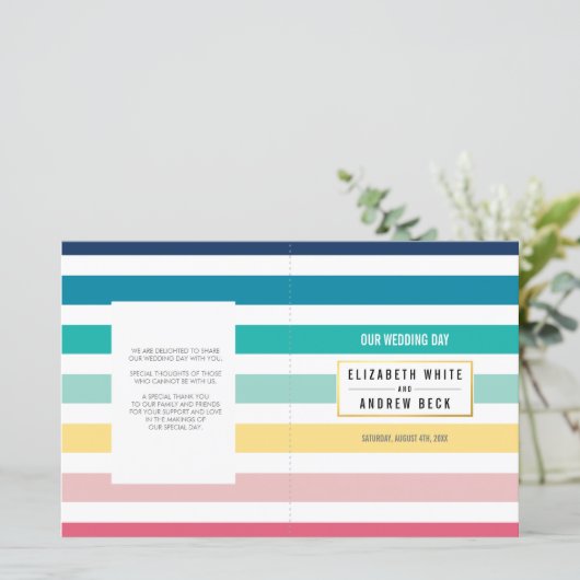 結婚のセレモニーかわいいおもしろいストライプパステルカラー (スタンド正面)