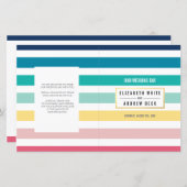 結婚のセレモニーかわいいおもしろいストライプパステルカラー (正面/裏面)