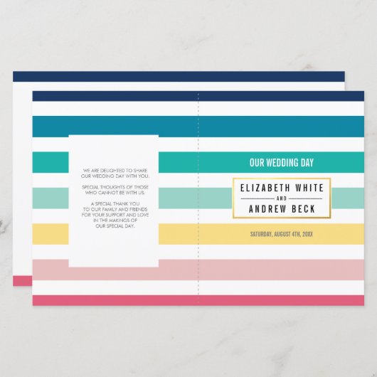 結婚のセレモニーかわいいおもしろいストライプパステルカラー (正面/裏面)