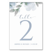 結婚のソフトウォーター色フローラブーケダスティブルー テーブルナンバー (正面)