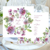 結婚のソフトパープルフローラ 招待状