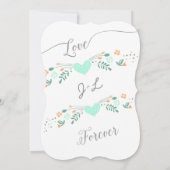 結婚のタイポグラフィフォークアートフローラ結婚式の誘い 招待状 (裏面)