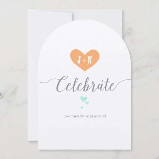 結婚のタイポグラフィフォークアートフローラ結婚式の誘い 招待状 (裏面)