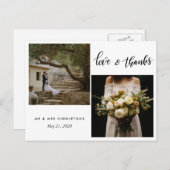 結婚のタイポグラフィラヴ&感謝してい | 2枚 ポストカード (正面/裏面)