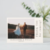 結婚のタイポグラフィ付きエレガントサンキューカード サンキューカード (スタンド正面)