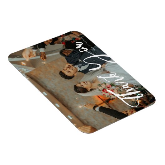 結婚のタイポグラフィ3色写真ありがとう マグネット (右側)