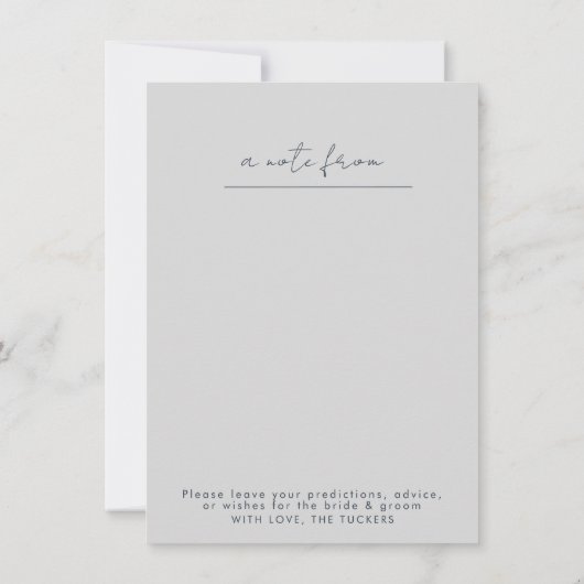 結婚のタイムカプセルブルー/グレーカード&エンベロープ シーズンカード (裏面)