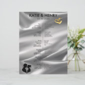 結婚のタイムラインアイボリーシルクエフェクト編集可能 (スタンド正面)