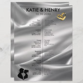 結婚のタイムラインアイボリーシルクエフェクト編集可能 (正面/裏面)