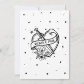 結婚のタトゥー伝統的ロックハート 招待状 (裏面)