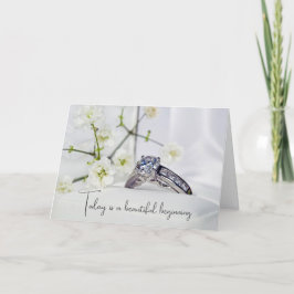 結婚のダイヤモンドと花 カード