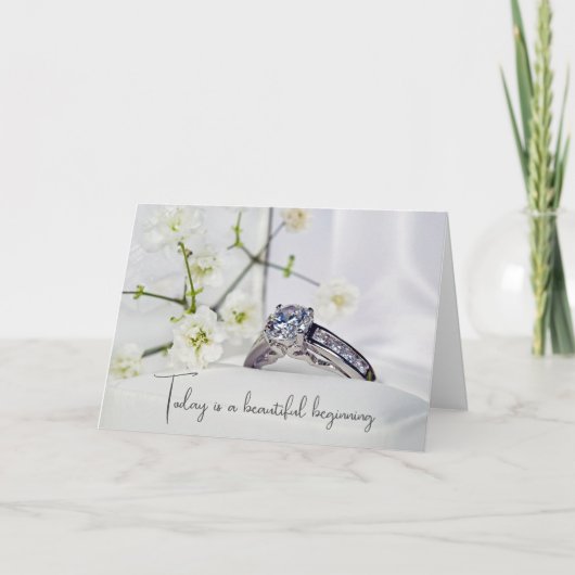 結婚のダイヤモンドと花 カード (正面)