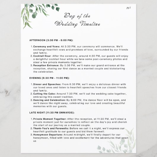 結婚のチェックリスト – ウェディングプランナー日 (裏面)