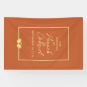 結婚のテラコッタと金ゴールド 横断幕 (横)