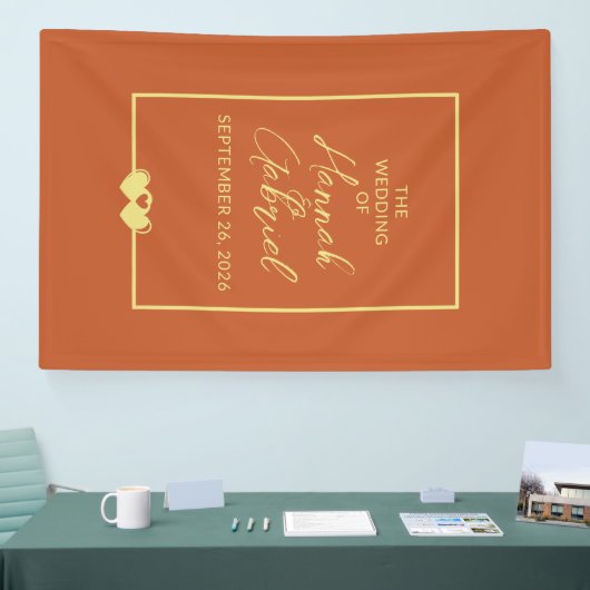 結婚のテラコッタと金ゴールド 横断幕 (トレードショー)