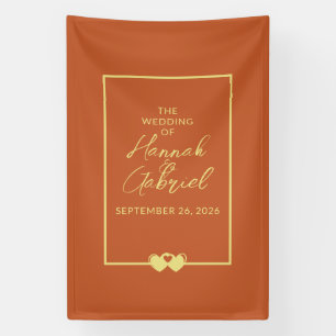 結婚のテラコッタと金ゴールド 横断幕