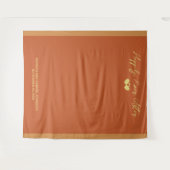 結婚のテラコッタ金ゴールド背景 タペストリー (正面(横))